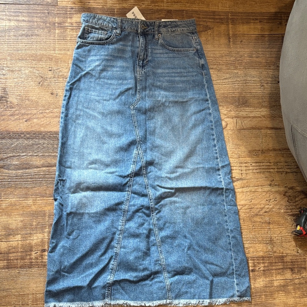 Lucky Brand Blue Denim Maxi Skirt